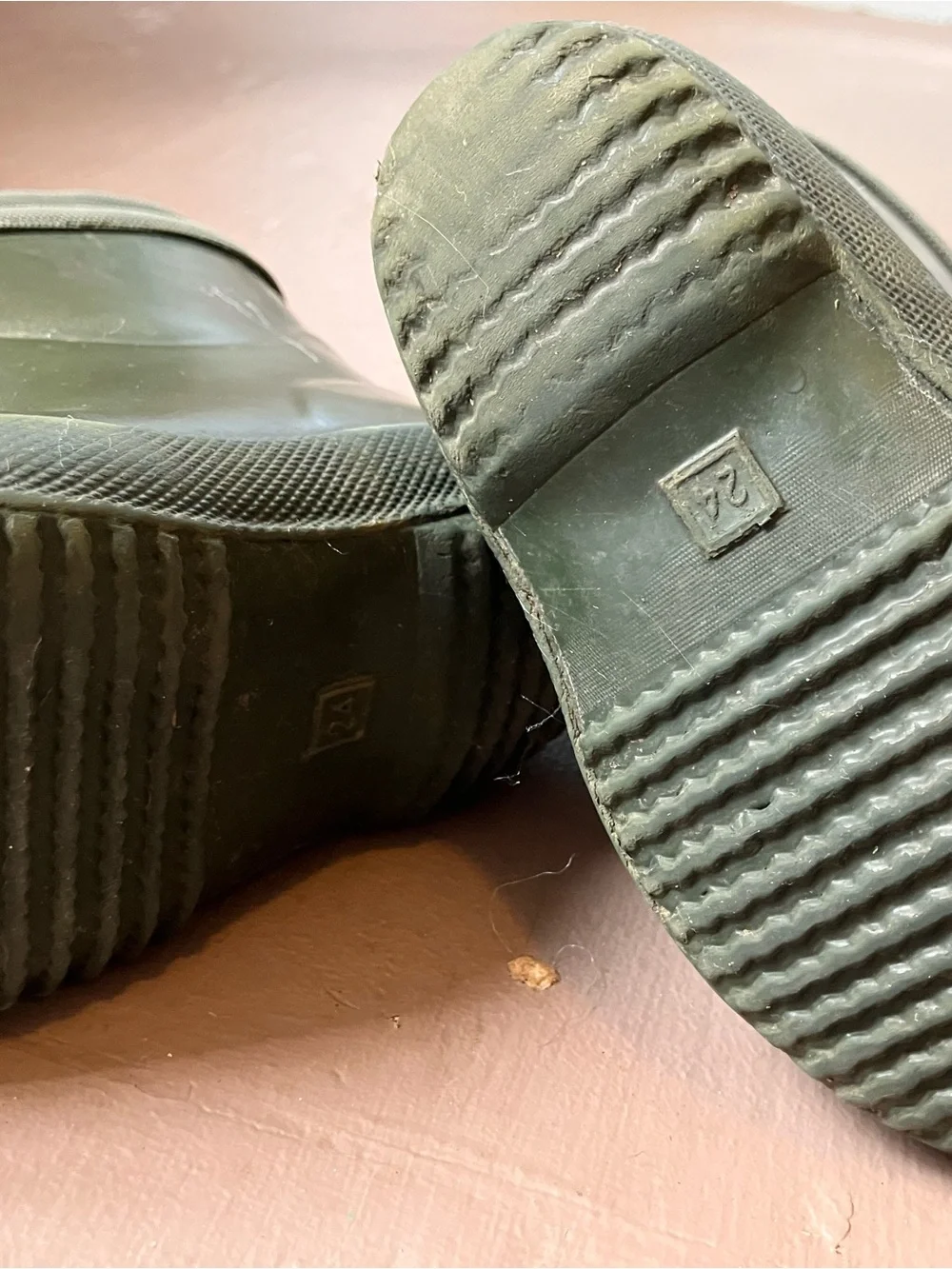 Bisgaard toddler wool-lined rubber boots in olive green